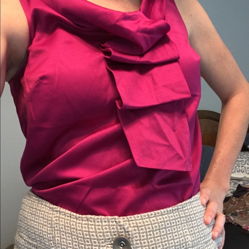 Silk ruffle top